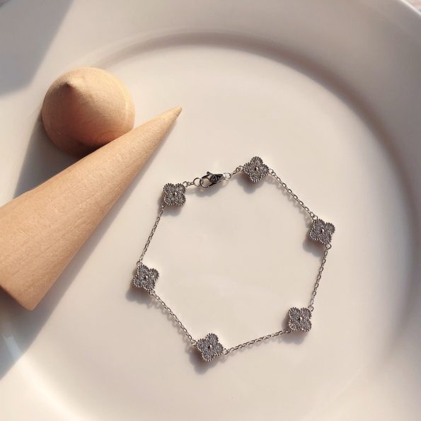 Van Cleef Bracelet Dupe, Mini Clover Bracelet& Full Diamonds
