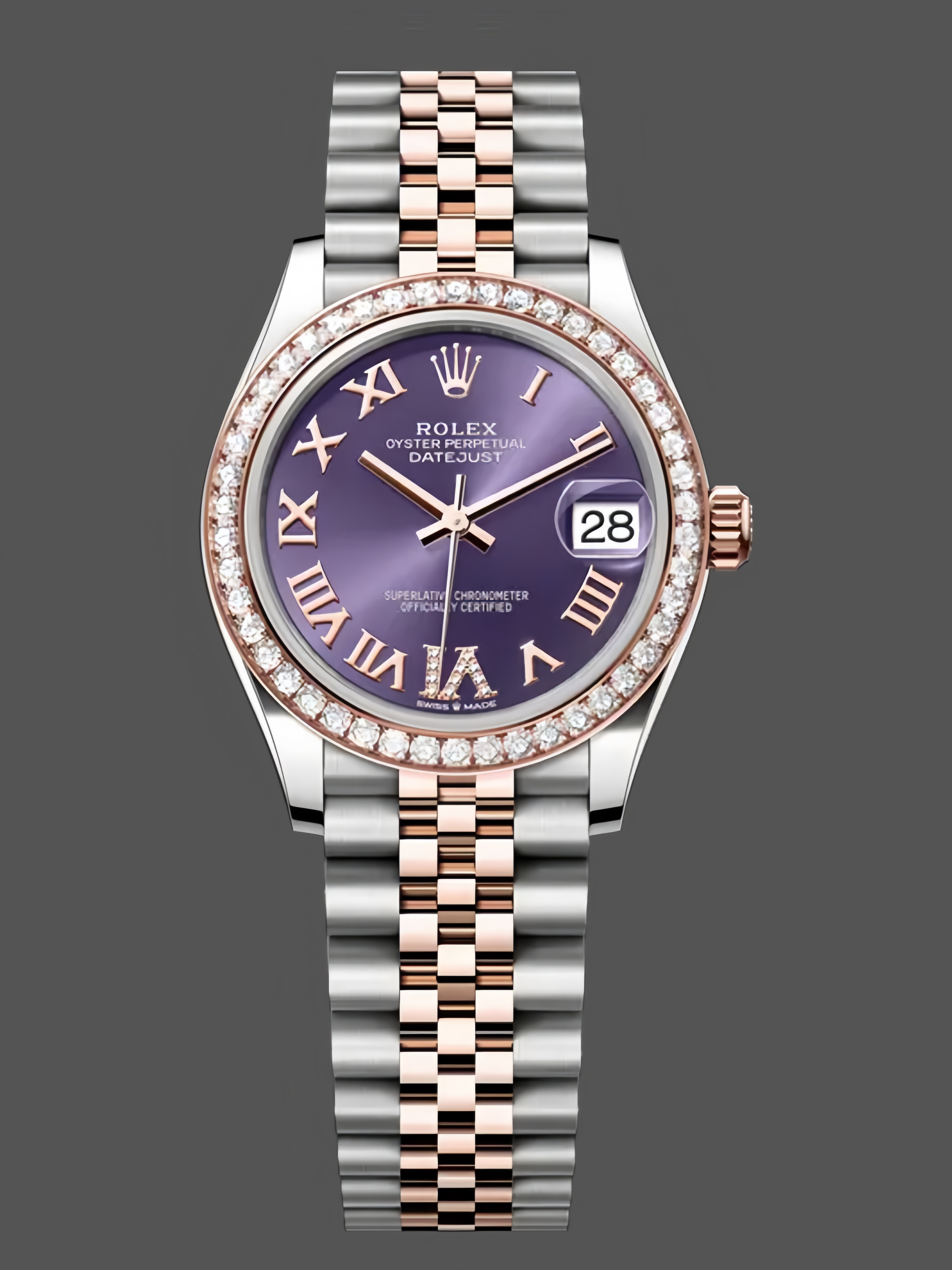 Rolex Datejust 31 Purple Roman Diamond Dial Jubilee 278381RBR