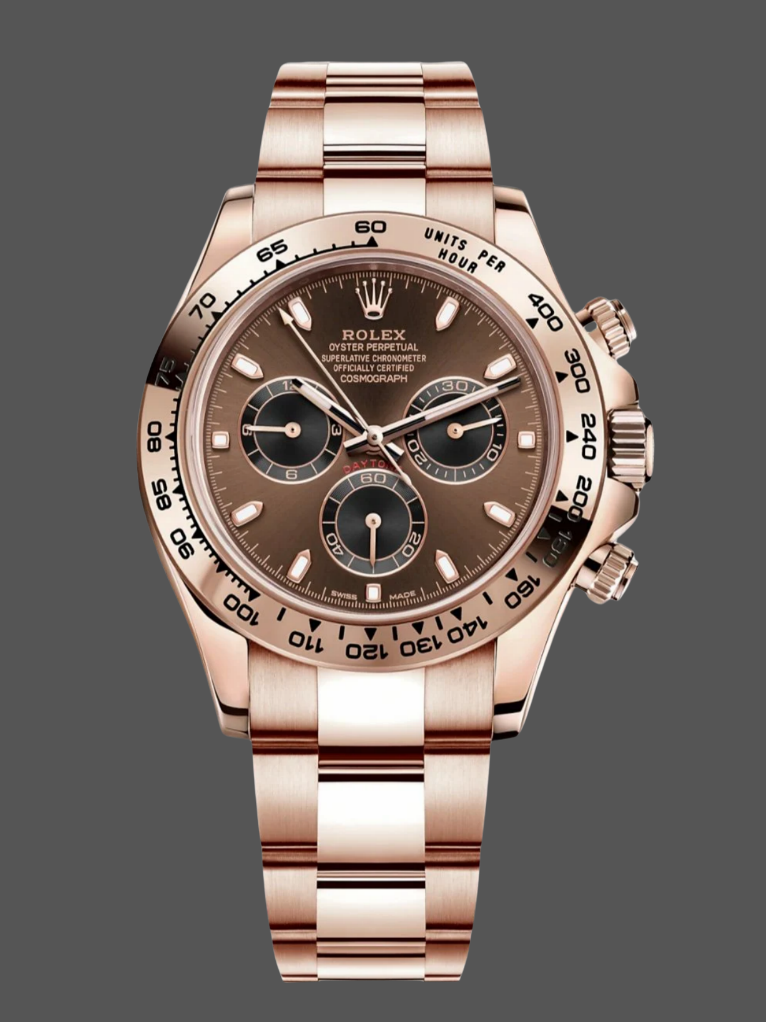 Rolex Cosmograph Daytona 40mm Everose Chocolate Dial 116505 Men's Watch