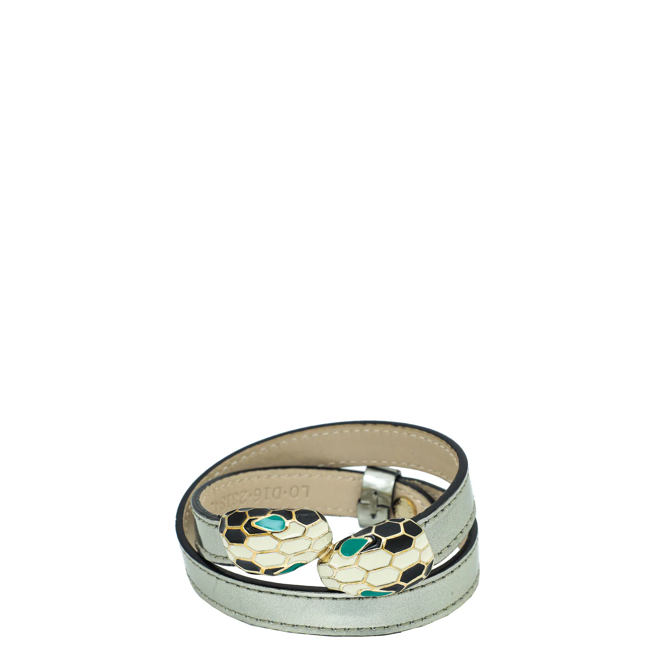 Bvlgari Metallic Silver Serpenti Forever Double Coil Bracelet