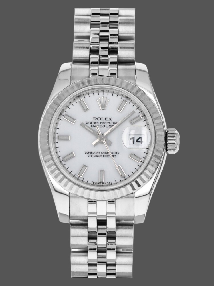 Rolex Datejust 179174 White Index Dial Fluted Bezel 26MM Lady Replica Watch