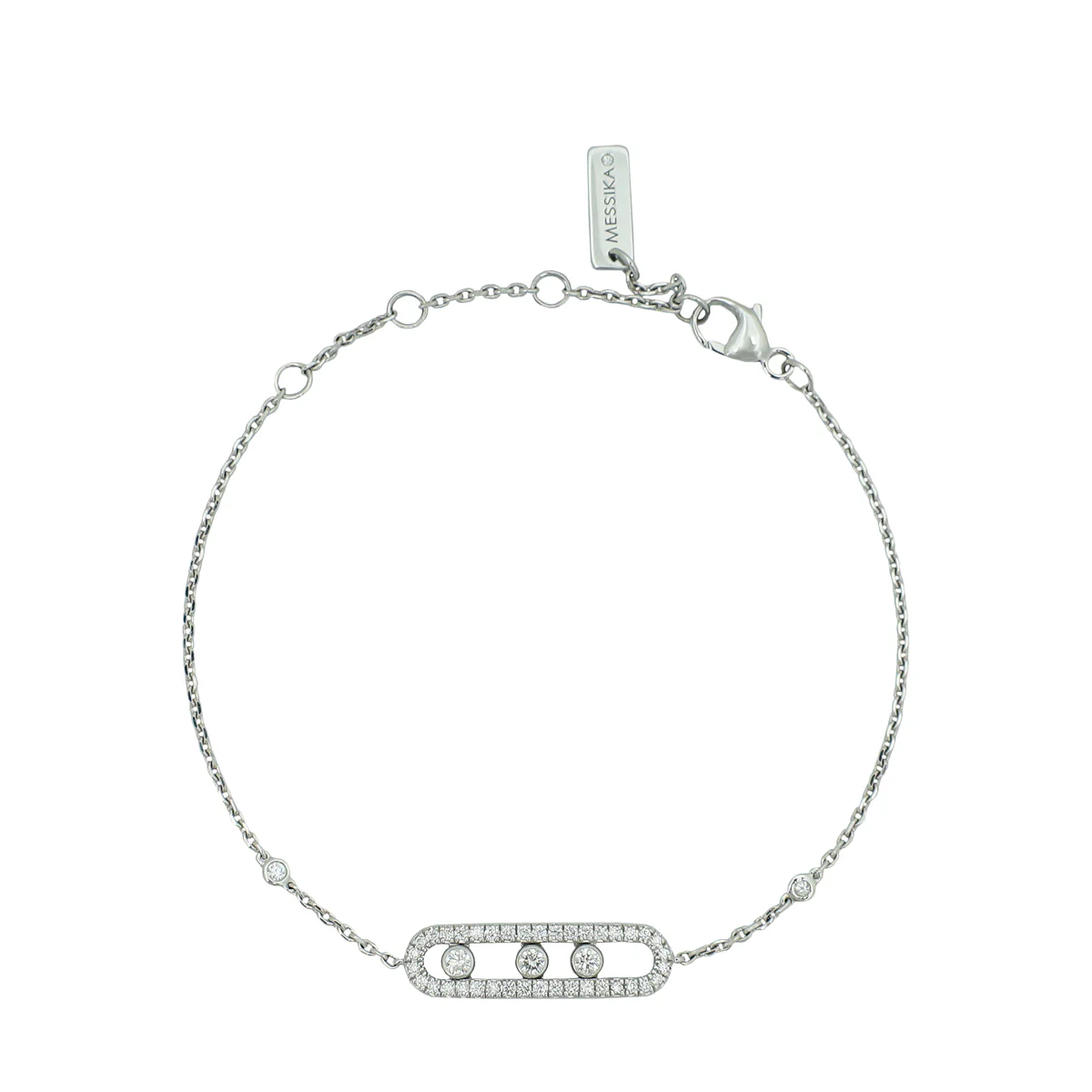 Messika 18K White Gold Diamond Pav茅 Baby Move Bracelet