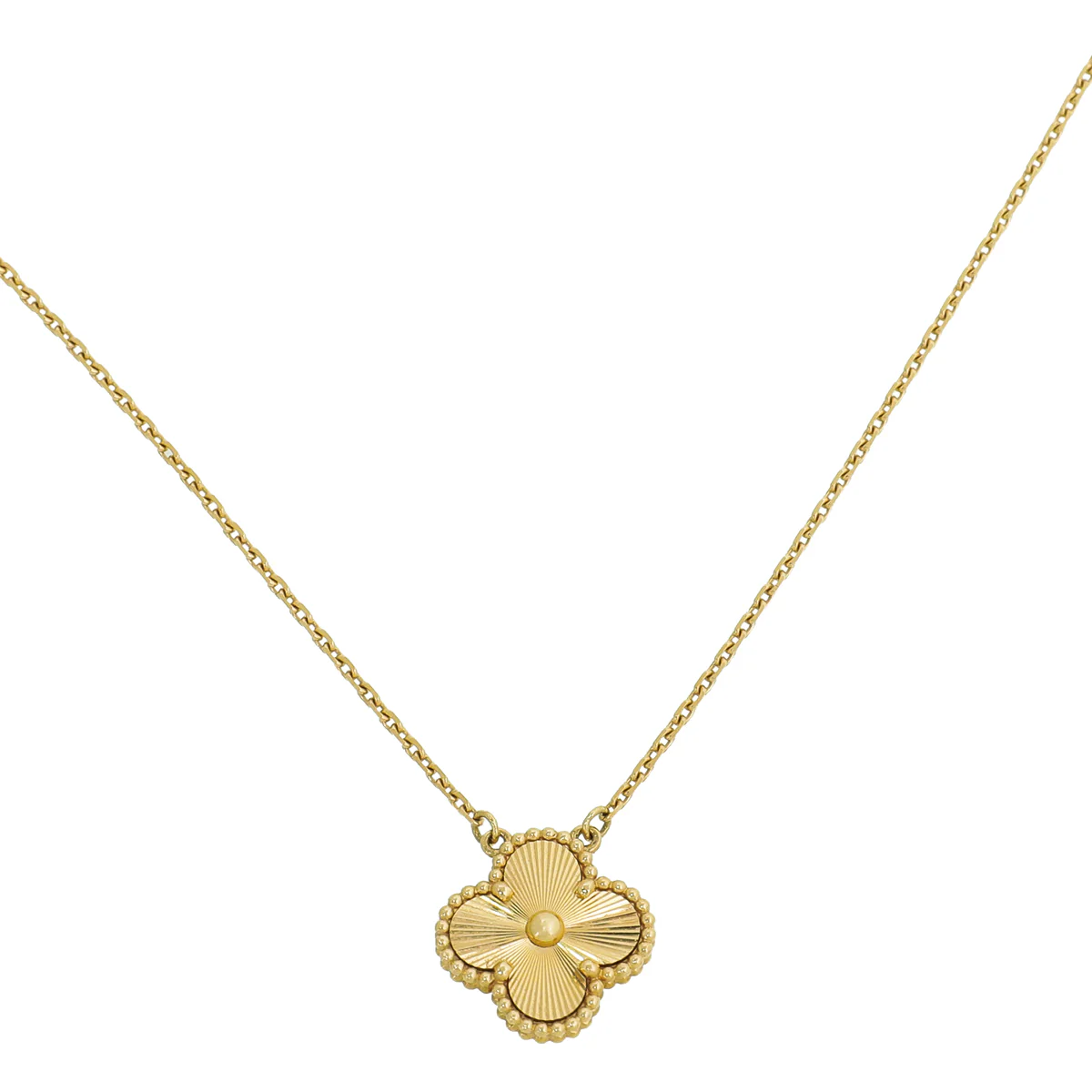 Van Cleef & Arpels 18K Yellow Gold Vintage Alhambra Pendant Necklace
