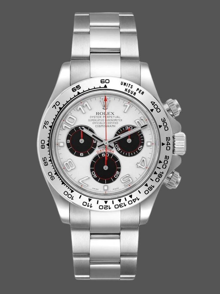 Rolex Cosmograph Daytona 116509 White Arabic Dial White Gold 40MM Mens Replica Watch