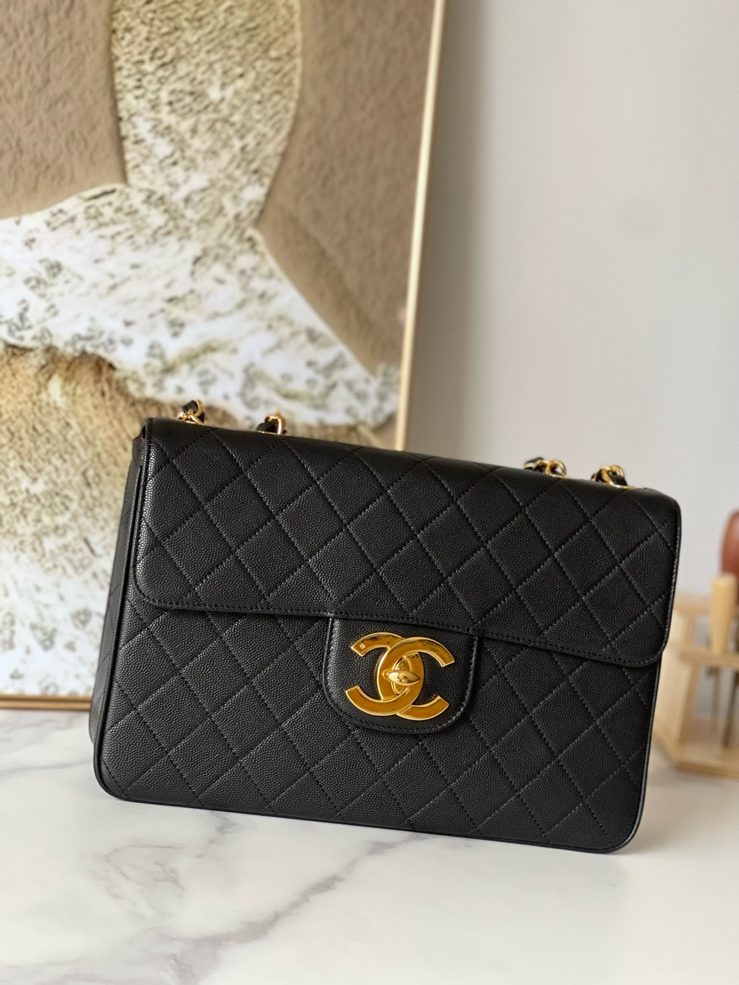 Chanel Classic Flap Bag 30cm Bags Shoulder Bag Out of print large gold buckle bag锛�12AReplica锛�