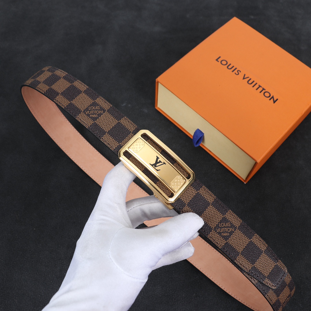 Louis Vuitton LV Leather Belts 1:1 Mirror Version