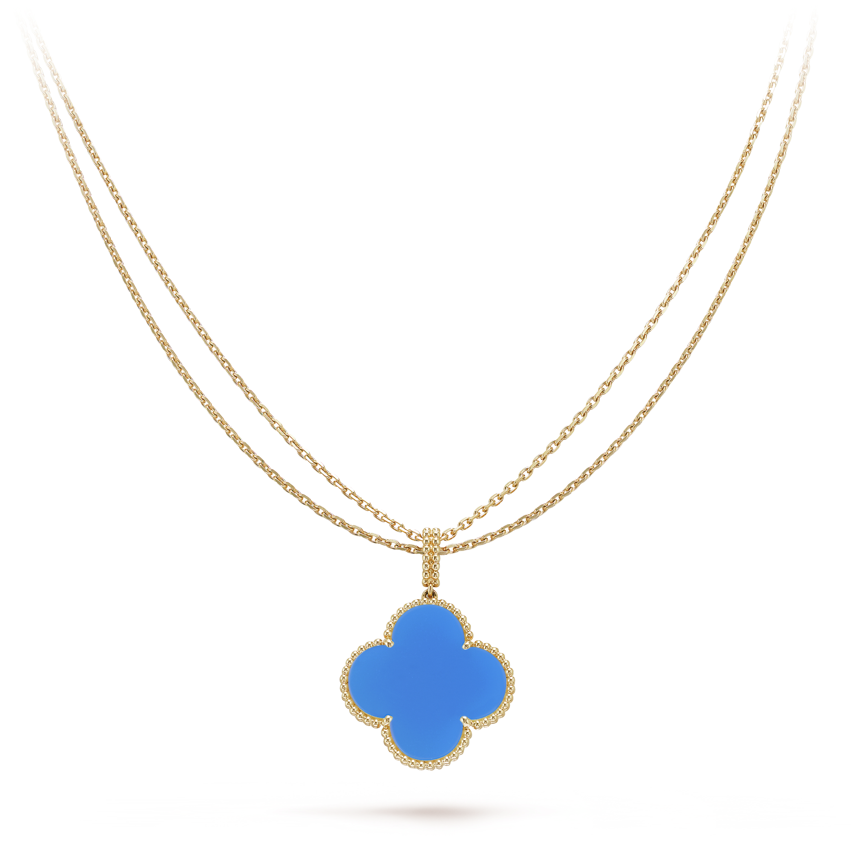 Van Cleef & Arpels Blue Agate Necklace, Magic Alhambra long necklace, 1 motif