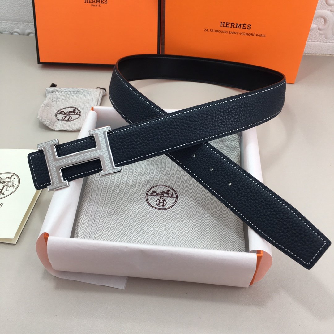 Hermes H Belt Buckle & Reversible Black For Women, Women Belt 380MM