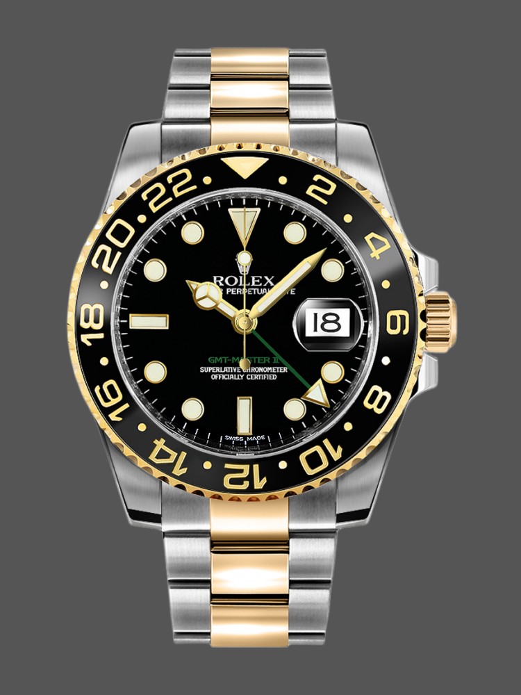 Rolex GMT-Master II 116713LN stainless steel case Black Dial 40mm Mens Replica Watch