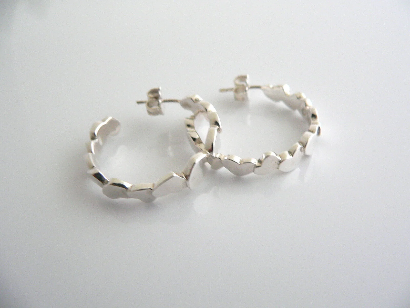 Tiffany & Co Silver Picasso Modern Heart Hoops Earrings Gift Love Classic Cool
