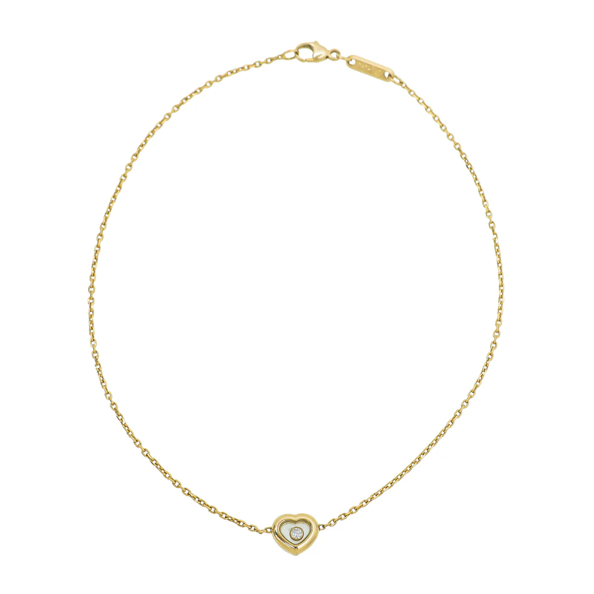 Chopard 18K Yellow Gold Diamond Happy Heart Ankle Bracelet