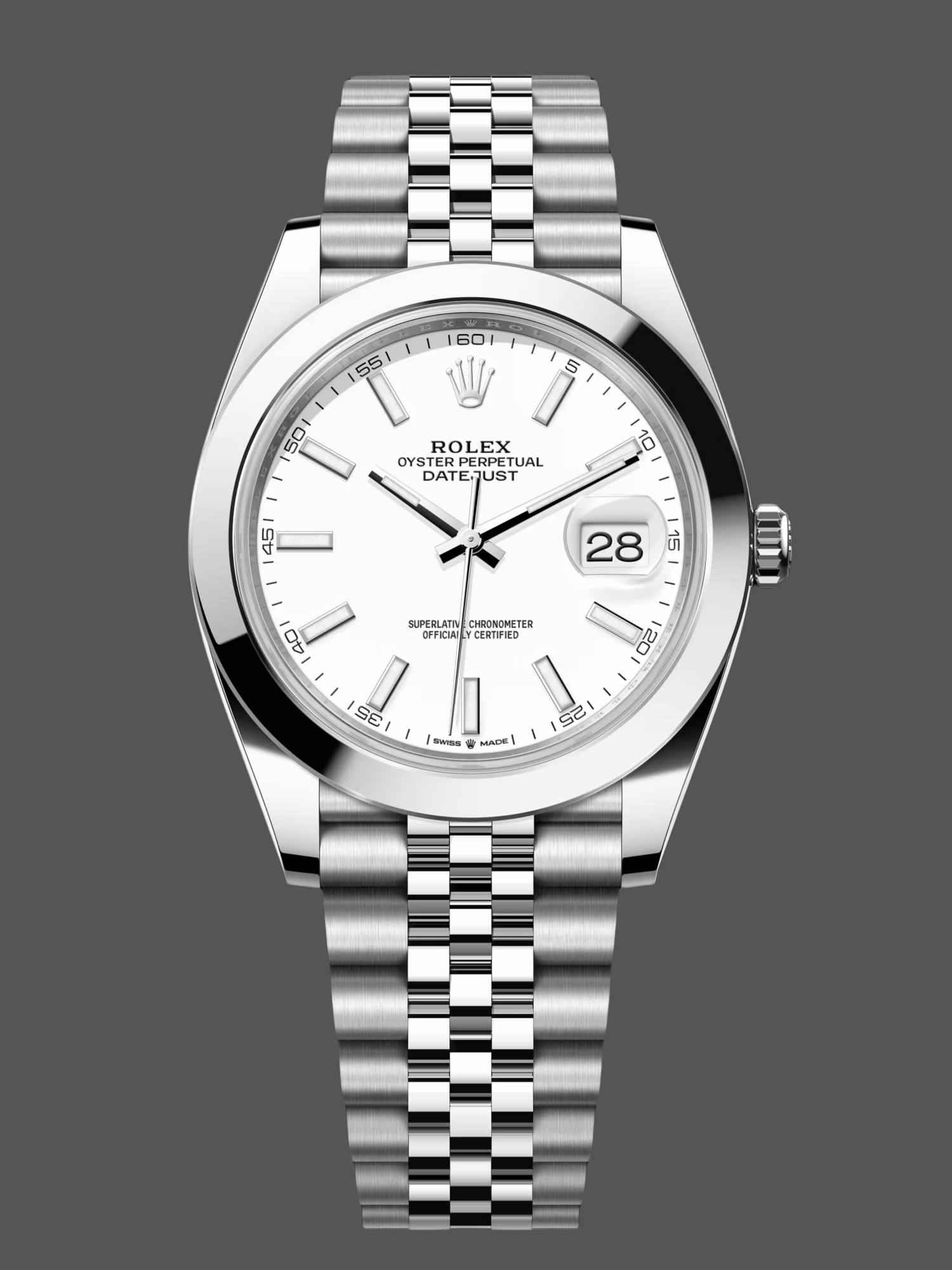 Rolex Datejust 41mm Stainless Steel 126300 0006 White Index Jubilee