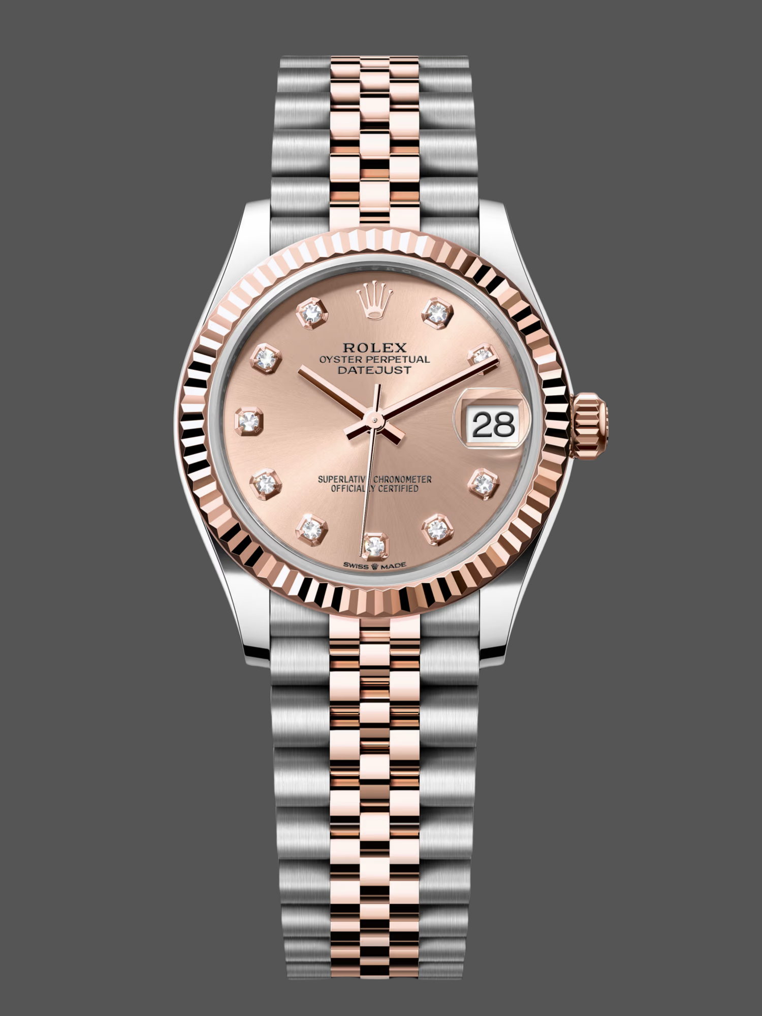 Rolex Datejust 31 Rose Diamond Dial M278271 0024 Women's Watch