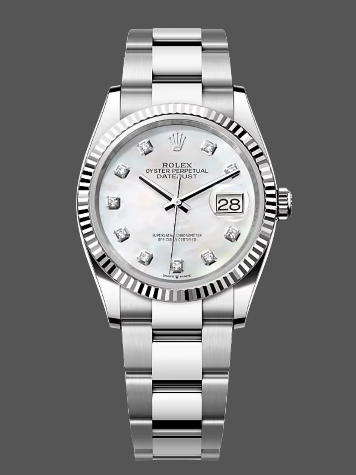Rolex Datejust 126334 Fluted Bezel White MOP Dial 41MM Mens Replica Watch