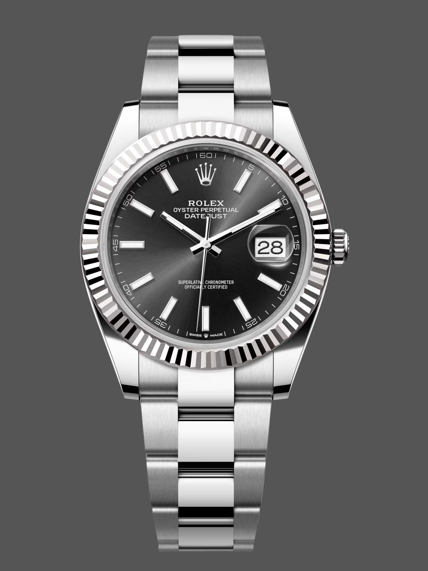 Rolex Datejust m126334 0017 Fluted Bezel Black Dial 41MM Mens Replica Watch