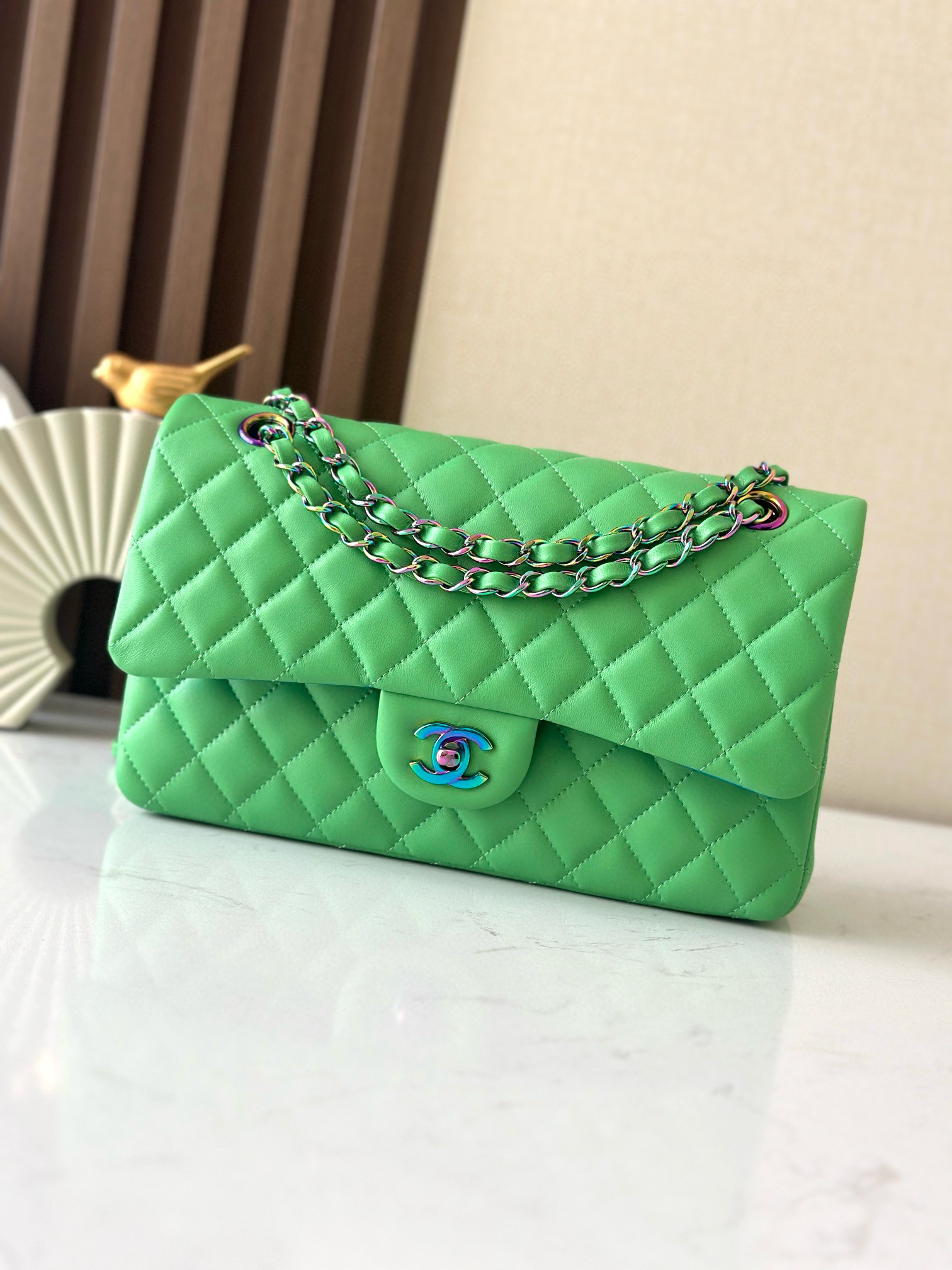 Chanel Pearlized CF Flap Bag with Sliding Chain锛�10A锛�