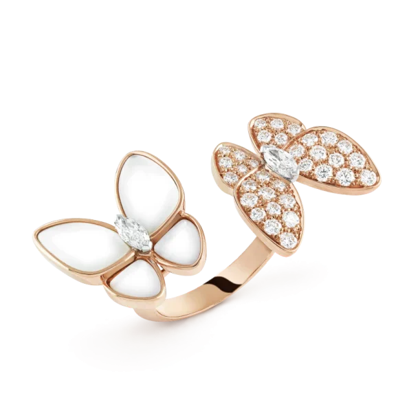 Van Cleef Butterfly Rings Dupe, Rose Gold