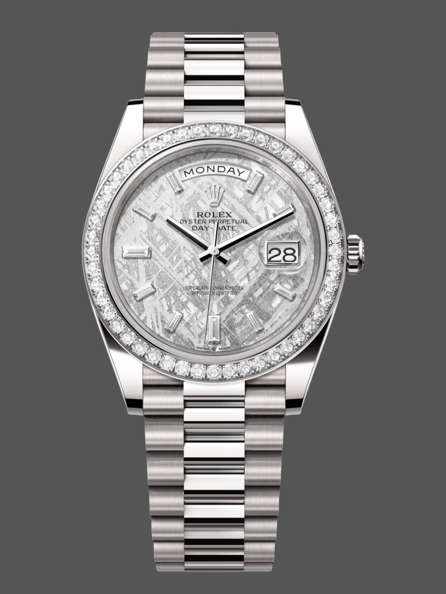 Rolex Day-Date 228349RBR Meteorite Dial Diamond Bezel 40mm Mens Replica Watch