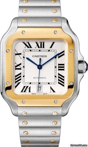 Cartier Santos Stainless Steel & 18K Yellow Gold Men��s Watch, W2SA0006
