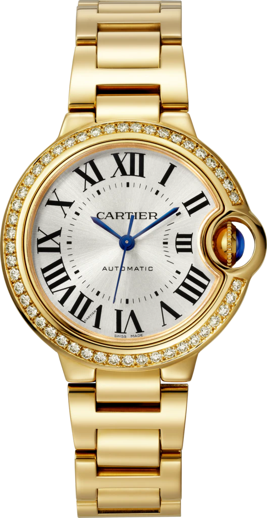 Cartier Ballon Bleu 36mm Yellow Gold & Diamond Lady��s Watch, WJBB0070