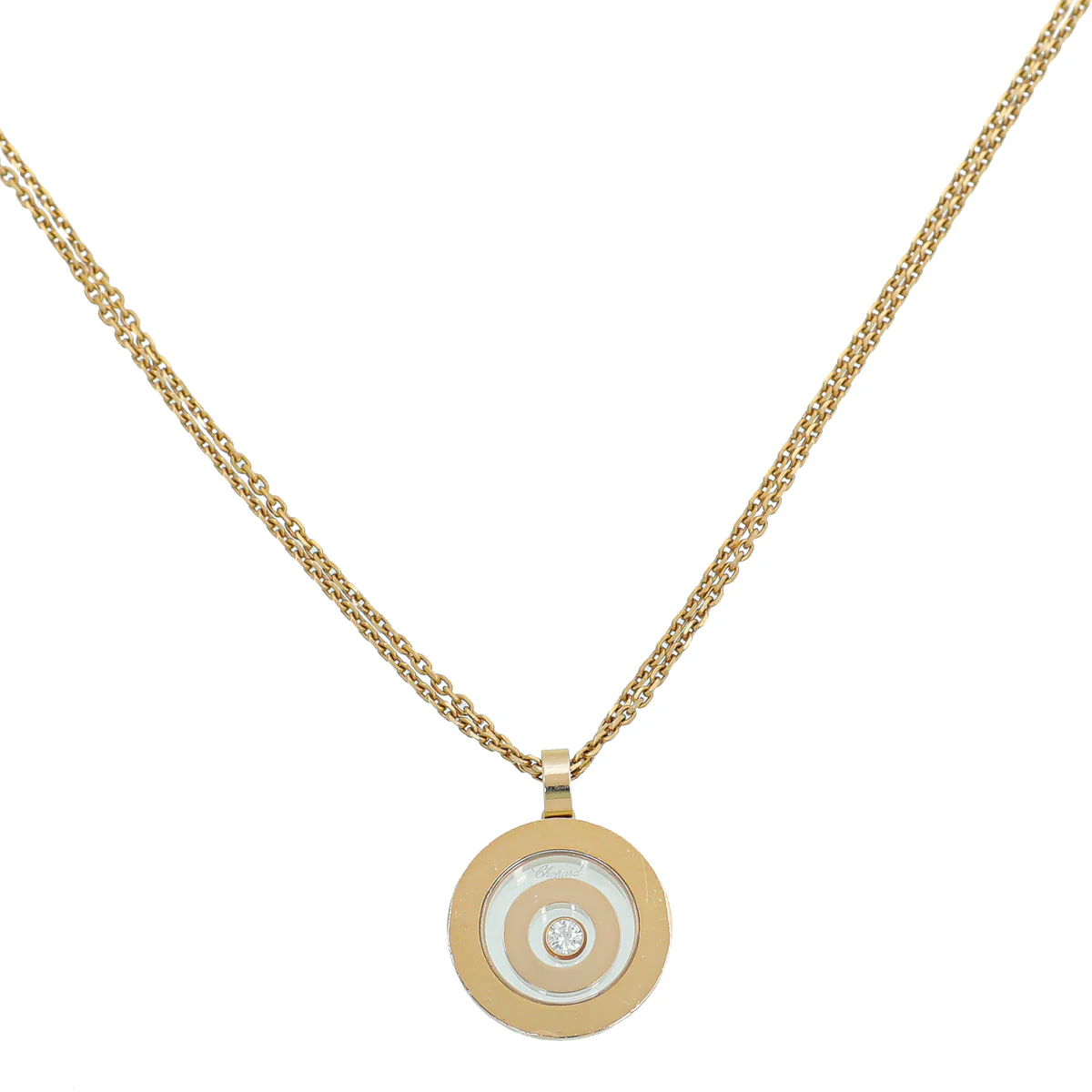 Chopard 18K Rose Gold Diamond Happy Spirit Pendant Necklace