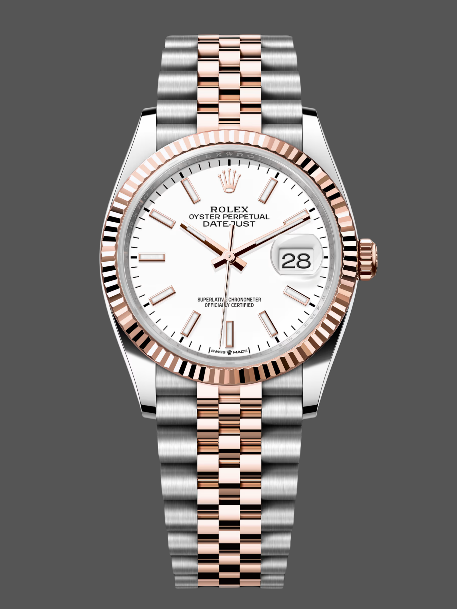 Rolex Datejust Steel & Everose Gold White Dial M126231 0017