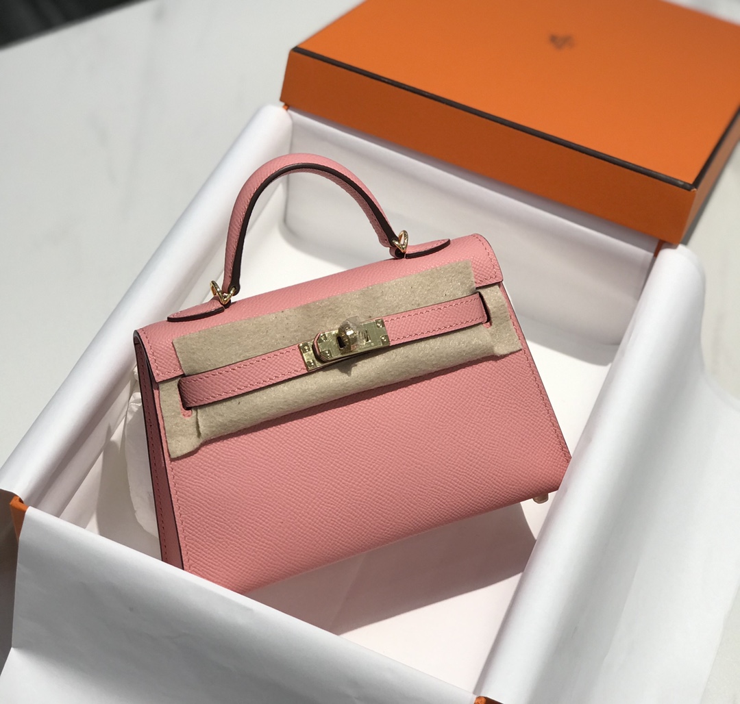 Original Copy Hermes Mini Kelly 19cm Leather Handbags More Colors