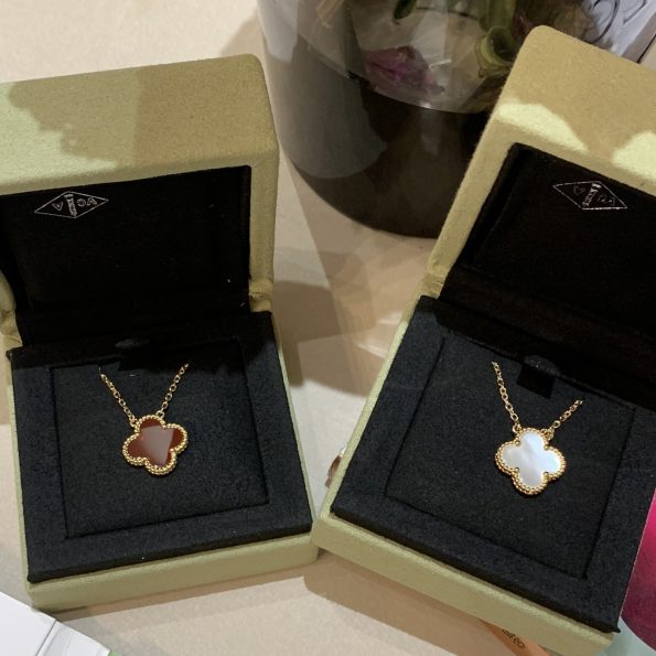 Van Cleef Necklace Dupe, Red Clover Leaf Necklace & White Clover Leaf Necklace