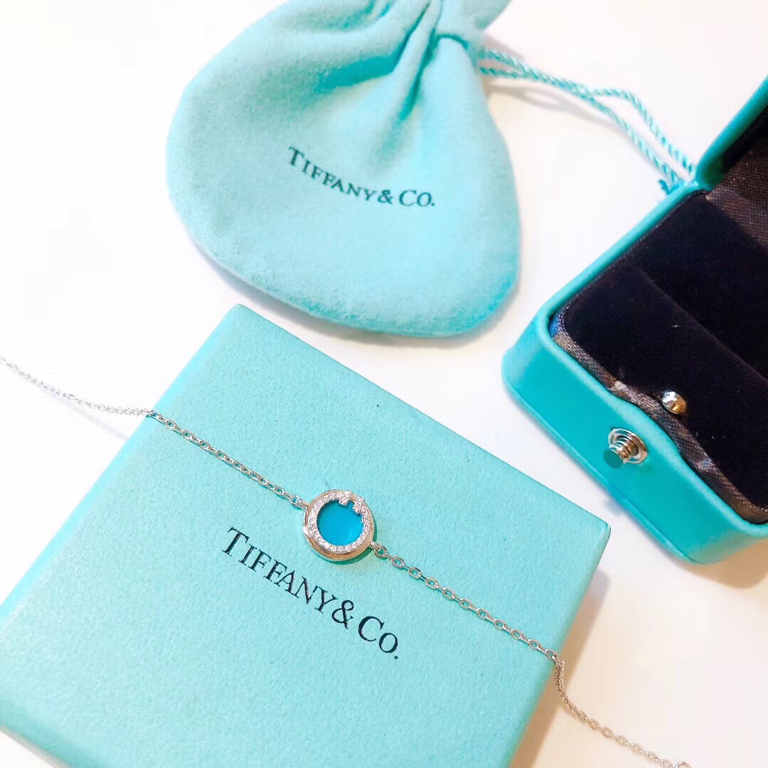 Tiffany Blue Circle Bracelet with Diamonds