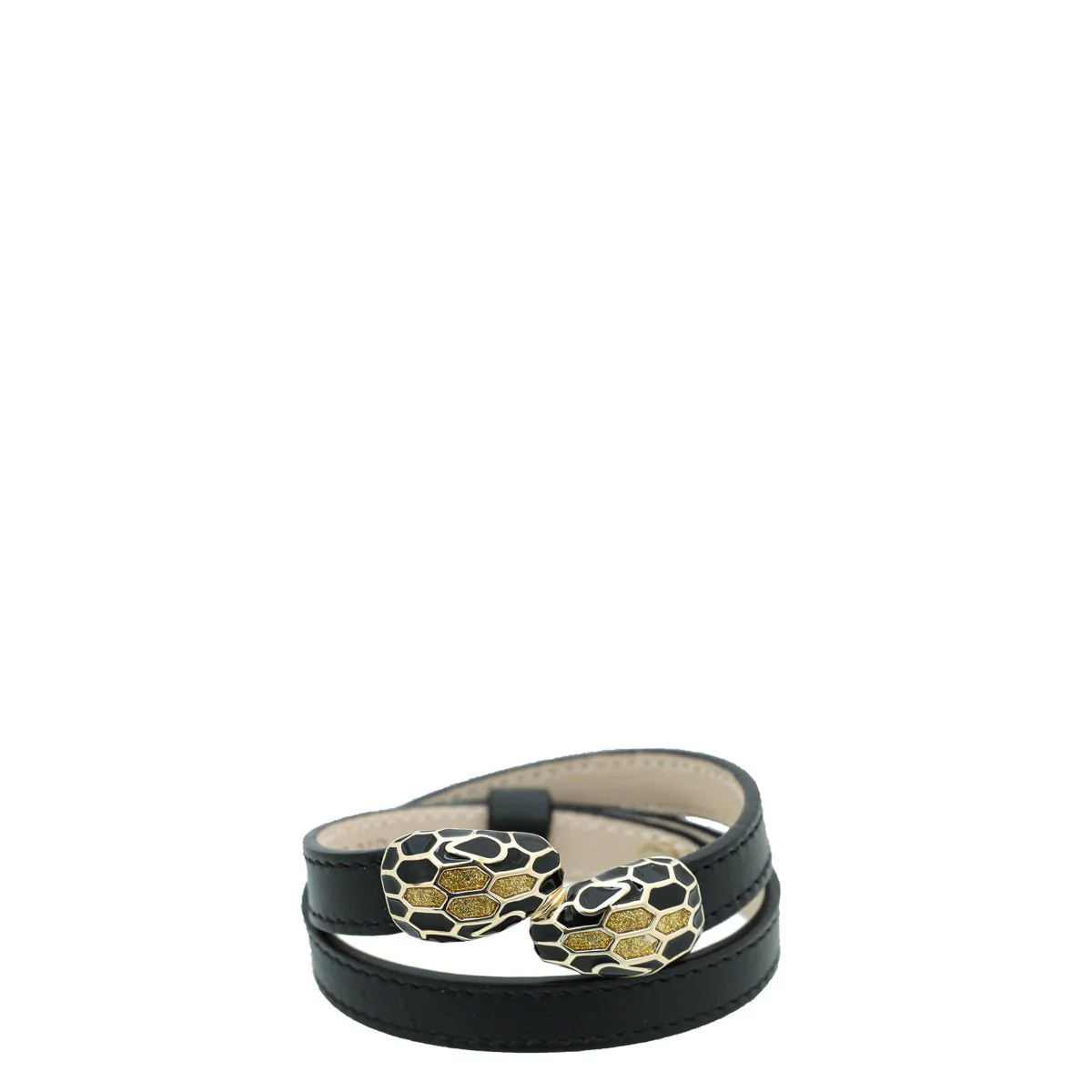 Bvlgari Black Serpenti Forever Double Wrap Bracelet