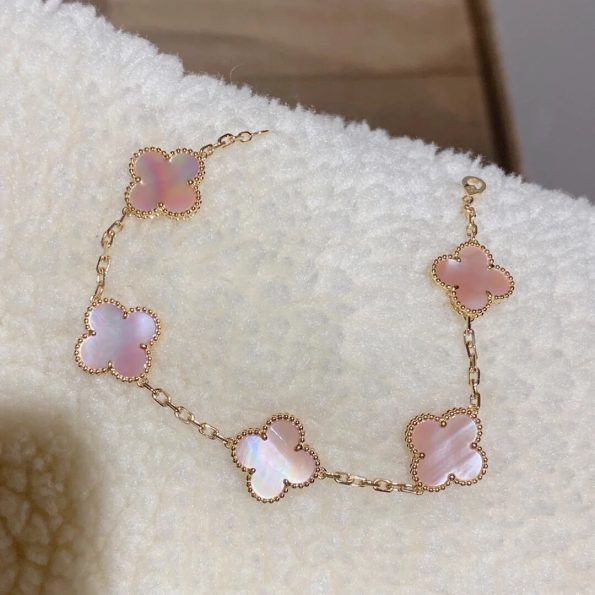 Van Cleef Bracelet Dupe, Pink Clover Bracelet