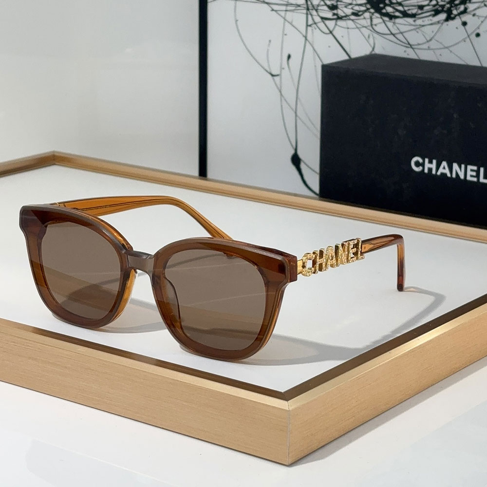 Chanel Mirror leg Hollowed out Logo Sunglasses Top quality 锛�Replica锛�