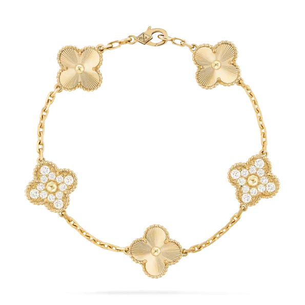 Van Cleef Bracelet Dupe �� Gold & Diamonds Clover Bracelet