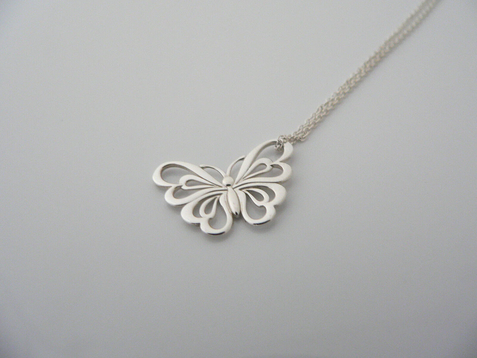 Tiffany & Co Butterfly Necklace Nature Stencil Pendant Charm 20 Inch Love Gift