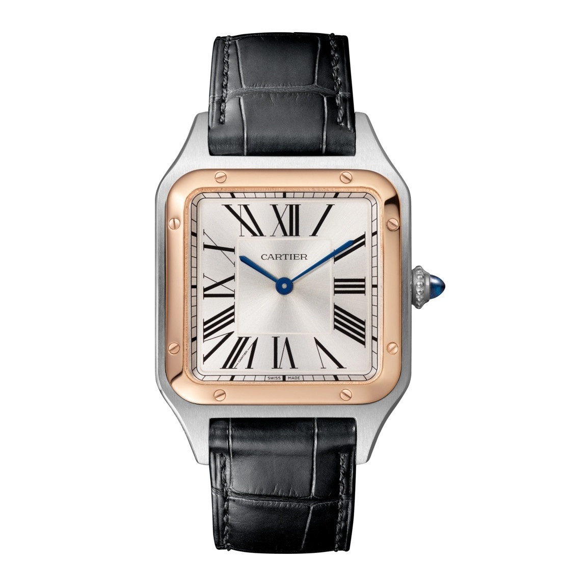 Cartier Santos Stainless Steel & 18K Rose Gold Men��s Watch, W2SA0017