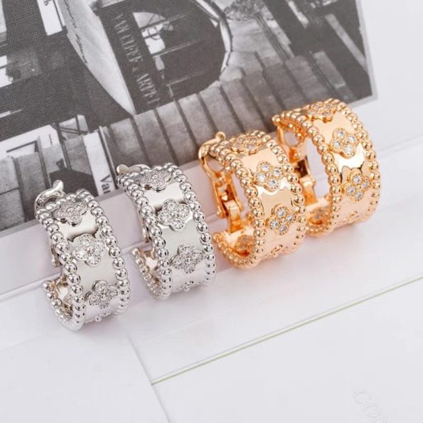 Van Cleef Kaleidoscope Earrings Dupe, Perlee clovers hoop earrings