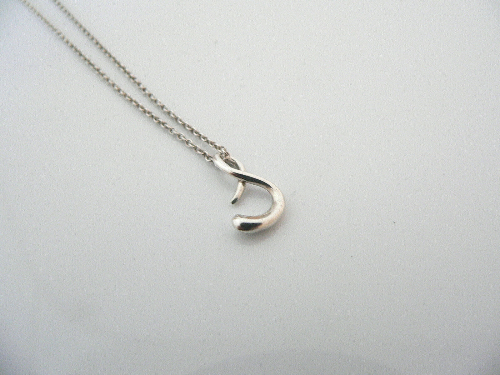 Tiffany & Co Silver Peretti Alphabet S Necklace Pendant Chain Personal Gift Love