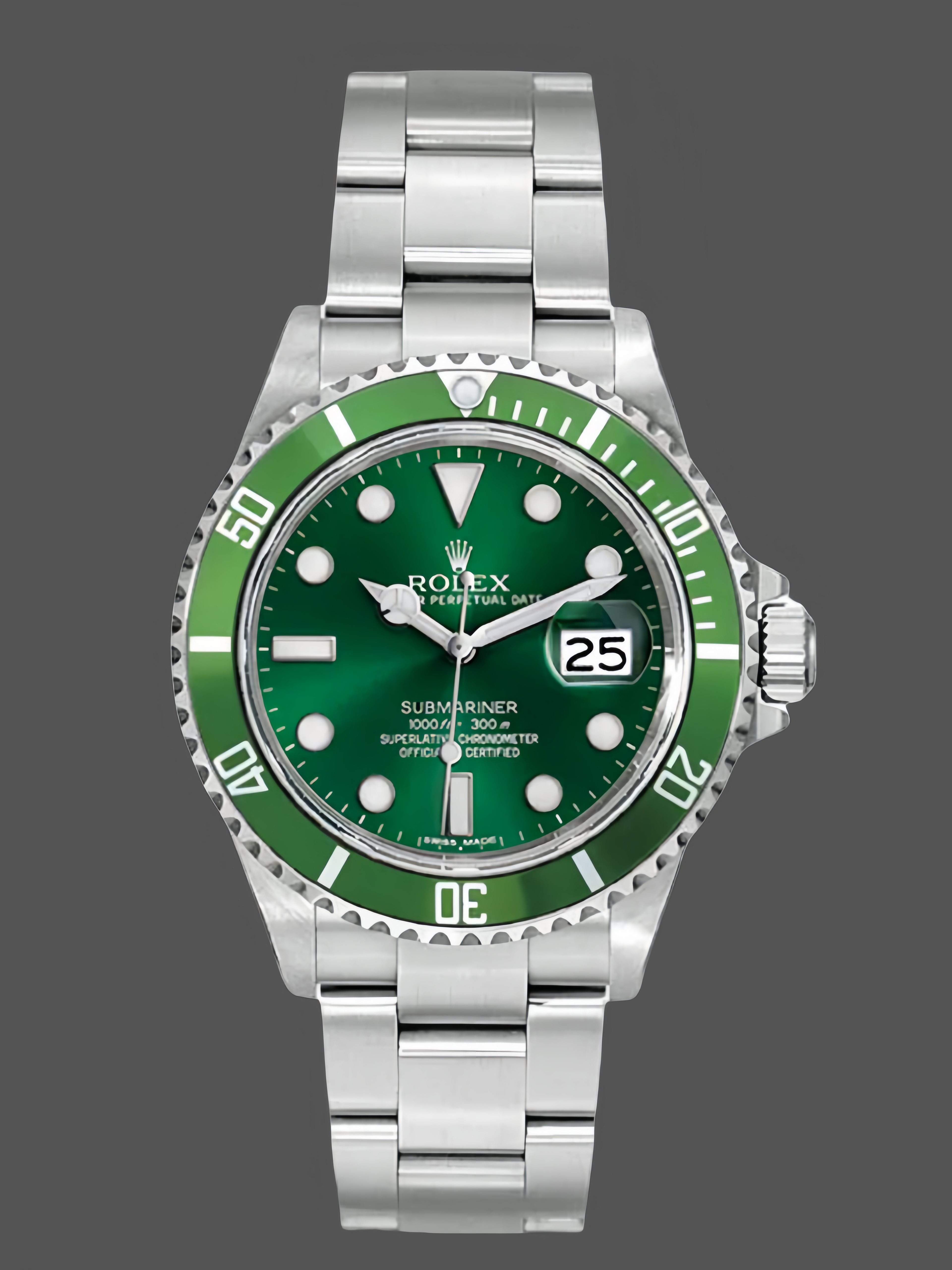 Rolex Submariner 16610 Stainless Steel Refinished Green Dial 40mm Mens Replica Watch