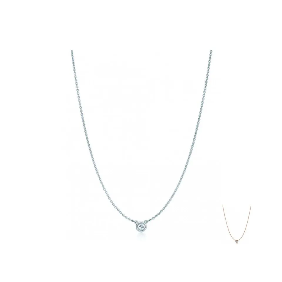 2021 Tiffany Elsa Peretti By The Yard Diamond Pendant Necklace Sterling Silver Set Knockoff UK GRP02775/GRP05156