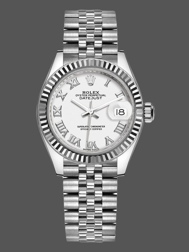 Rolex Datejust 279174 Stainless Steel White Roman Numeral Dial 28mm Lady Replica Watch