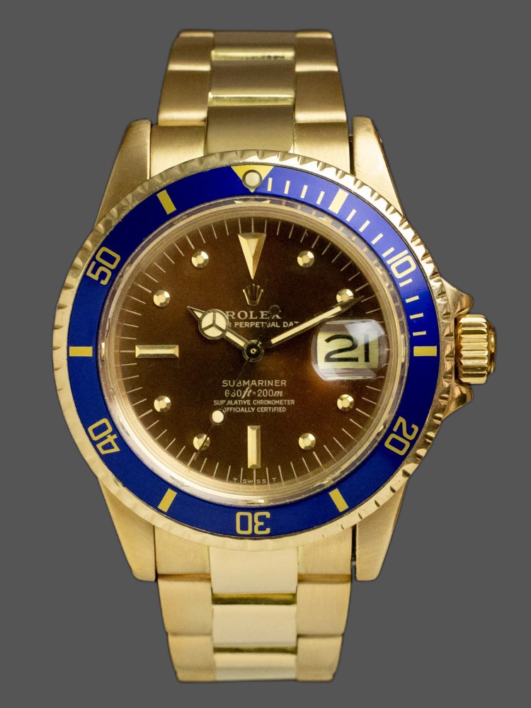 Rolex Submariner 1680/8 Tropical Dial yellow gold 40mm Mens Replica Watch