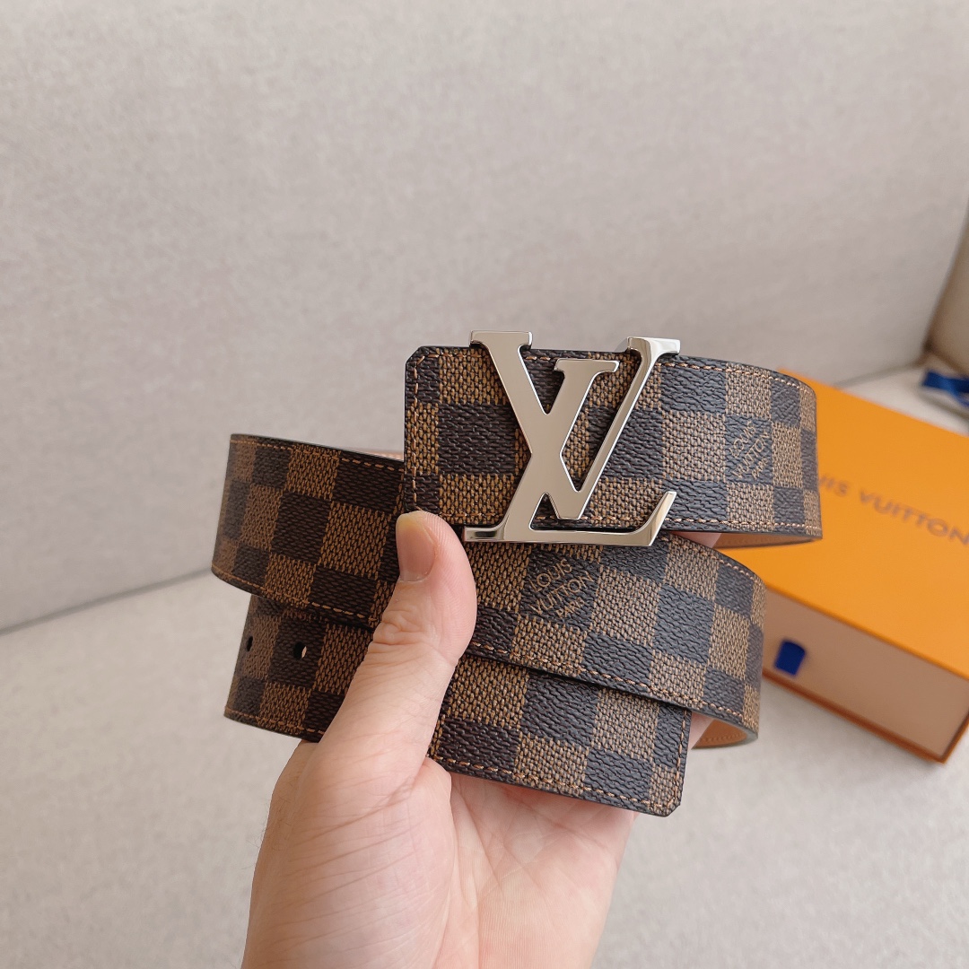 Louis Vuitton LV Leather Belts 1:1 Mirror Version