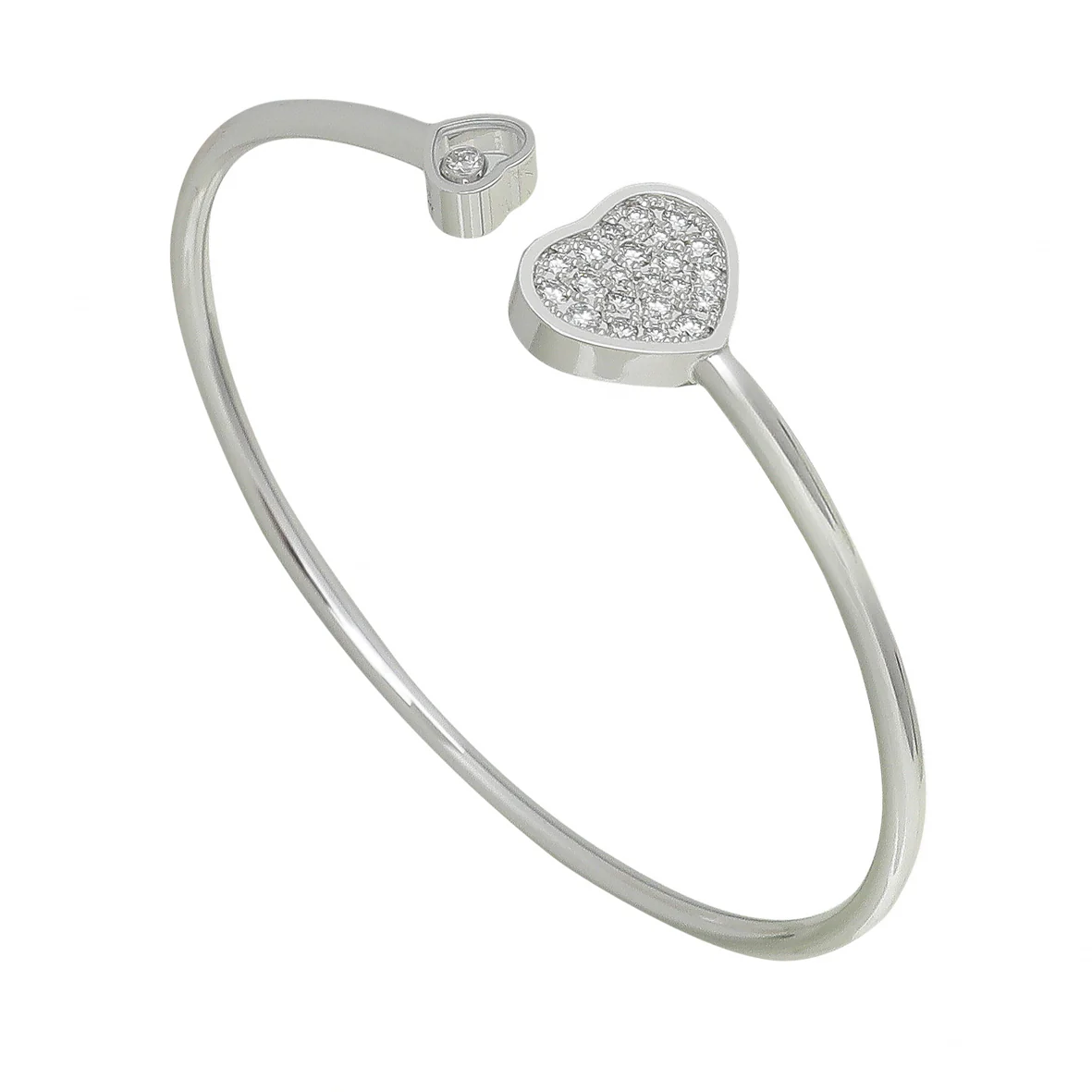 Chopard 18K White Gold Diamond Happy Heart Bracelet Small