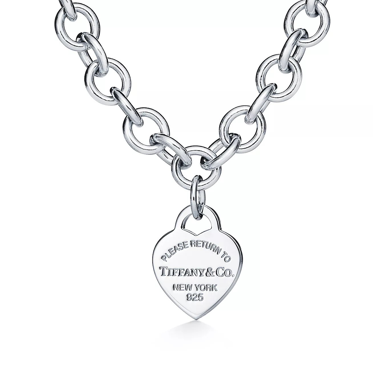 Fake Tiffany, Return to Tiffany Replica, Heart Tag Chain Link Necklace