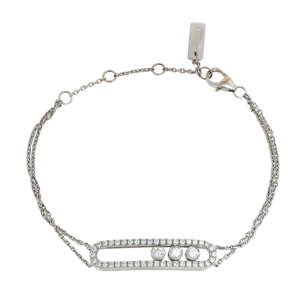 Messika 18K White Gold Pave Diamond Move Classic Bracelet