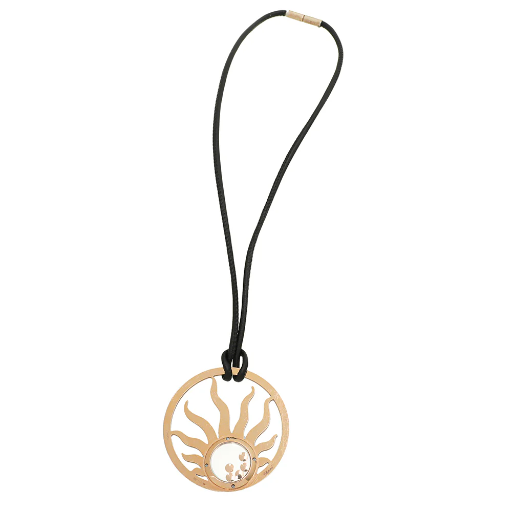 Chopard 18K Yellow Gold Diamond Happy Sun Cord Necklace