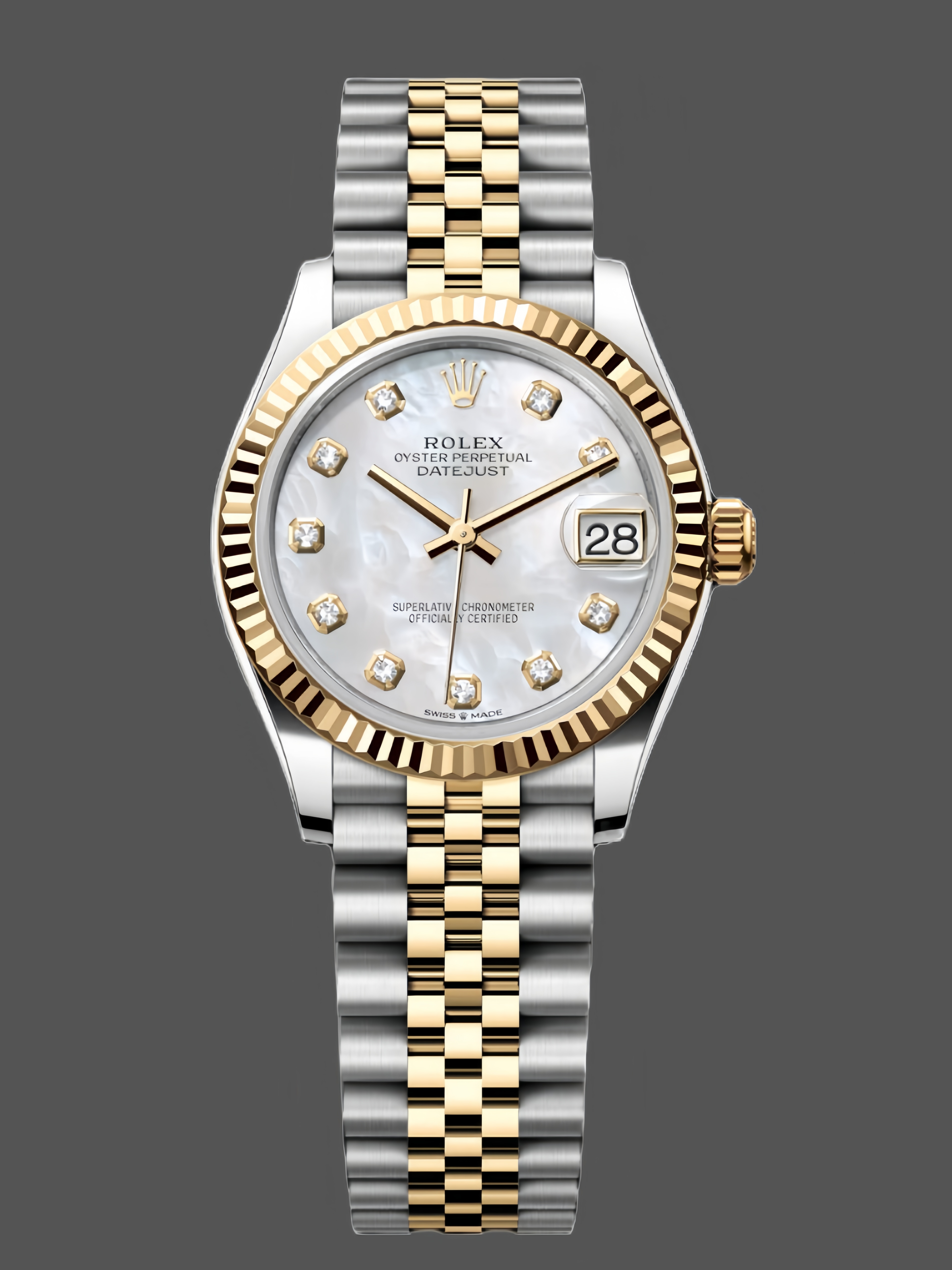 Rolex Datejust 126333 0018 41mm White Mother of Pearl Diamond Dial Men's Watch