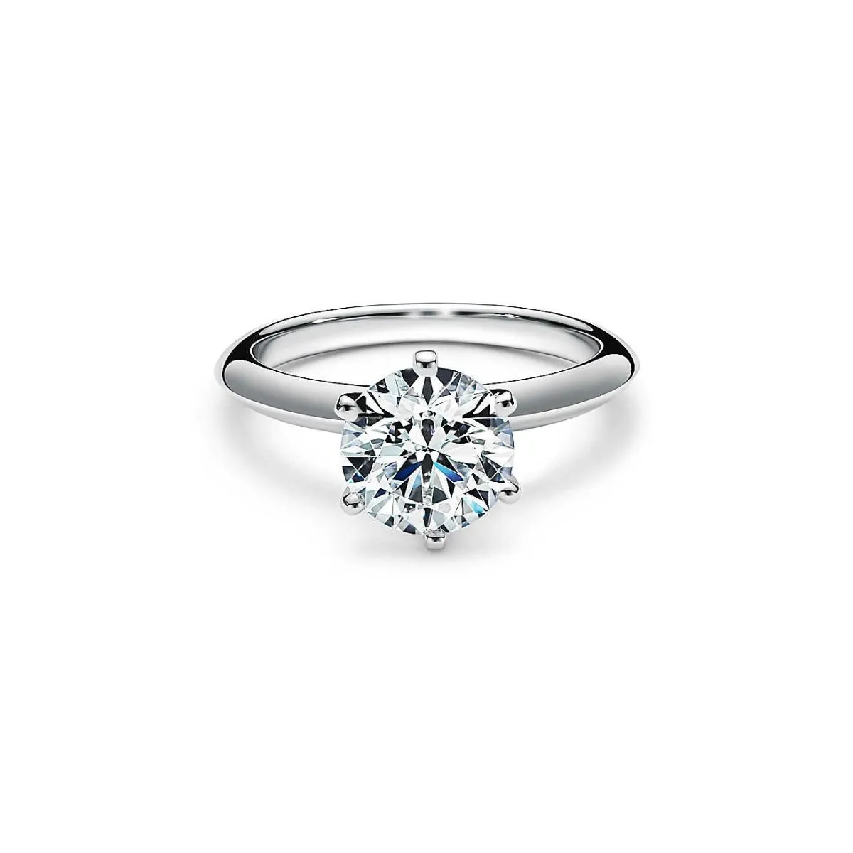 Hot Tiffany Setting Engagement White Gold Female Dimonda Ring Widding Ring In Platinum