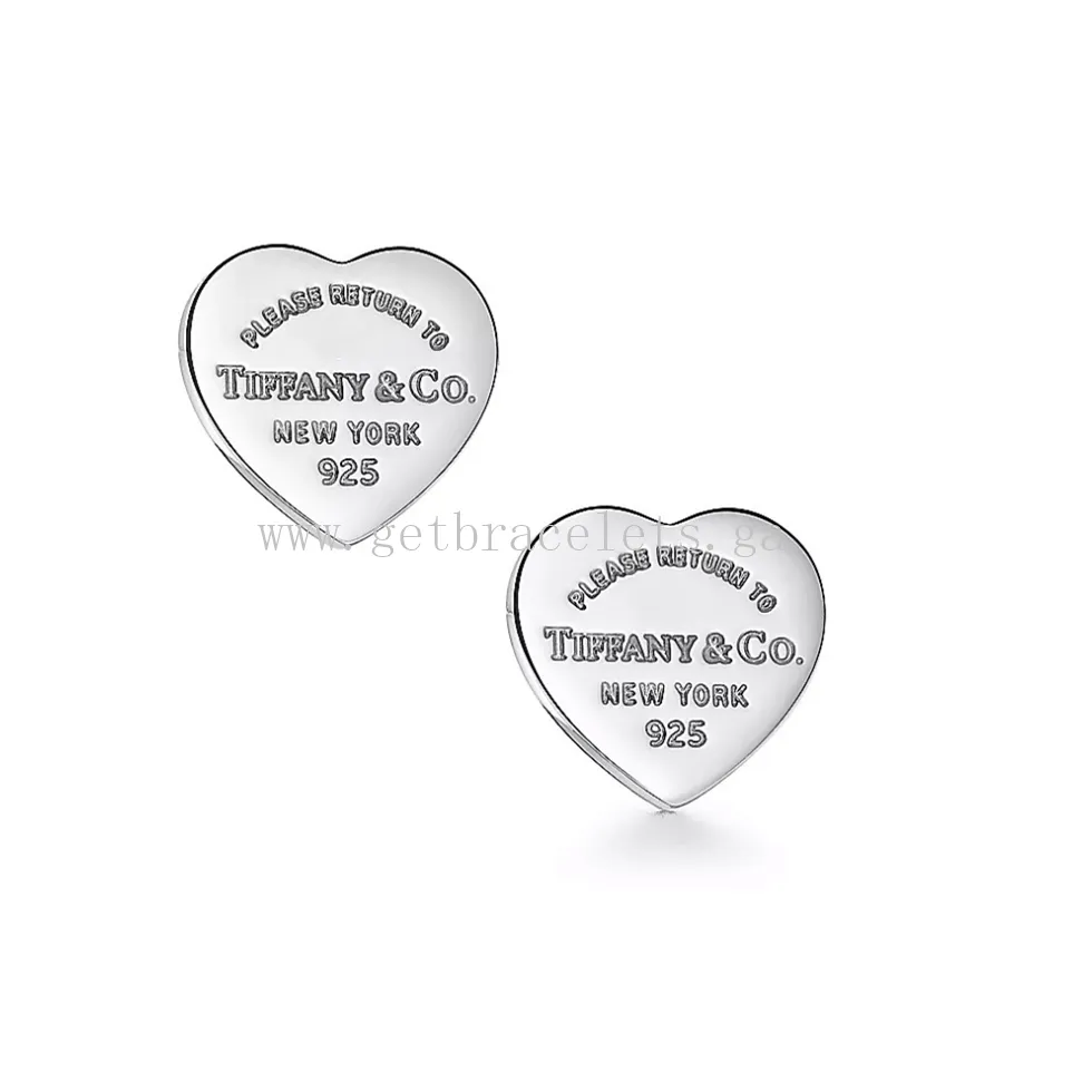 Return to Tiffany Earrings Heart Tag Stud Earrings in Silver
