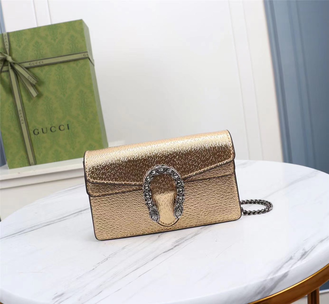 Dionysus Super Mini Bag Gold 476432 LM051 16.5cm